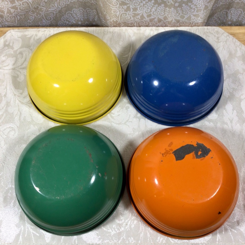 Vintage Fiesta Go Along Metal 5 Piece Popcorn Bowl Set - Picture 6 of 9